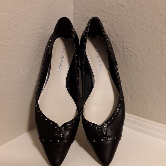 via spiga black flats